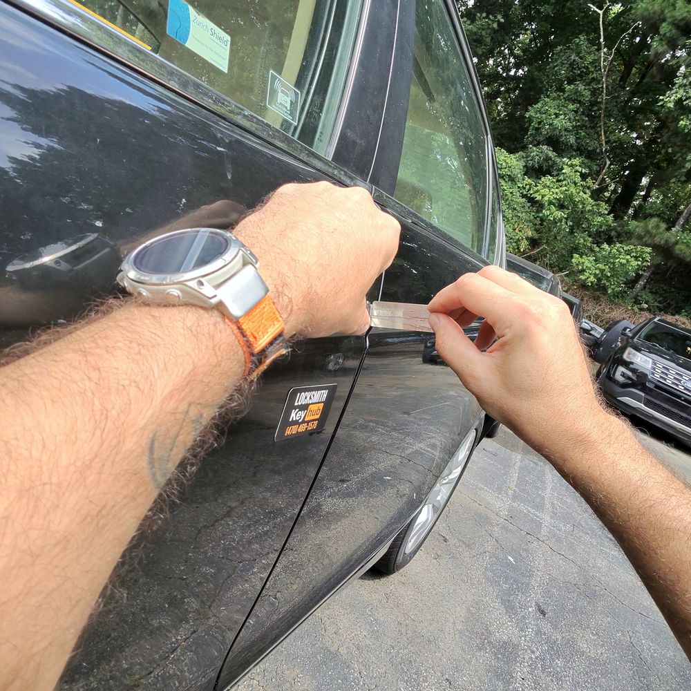 Opening a locked car door on site in Metro Atlanta