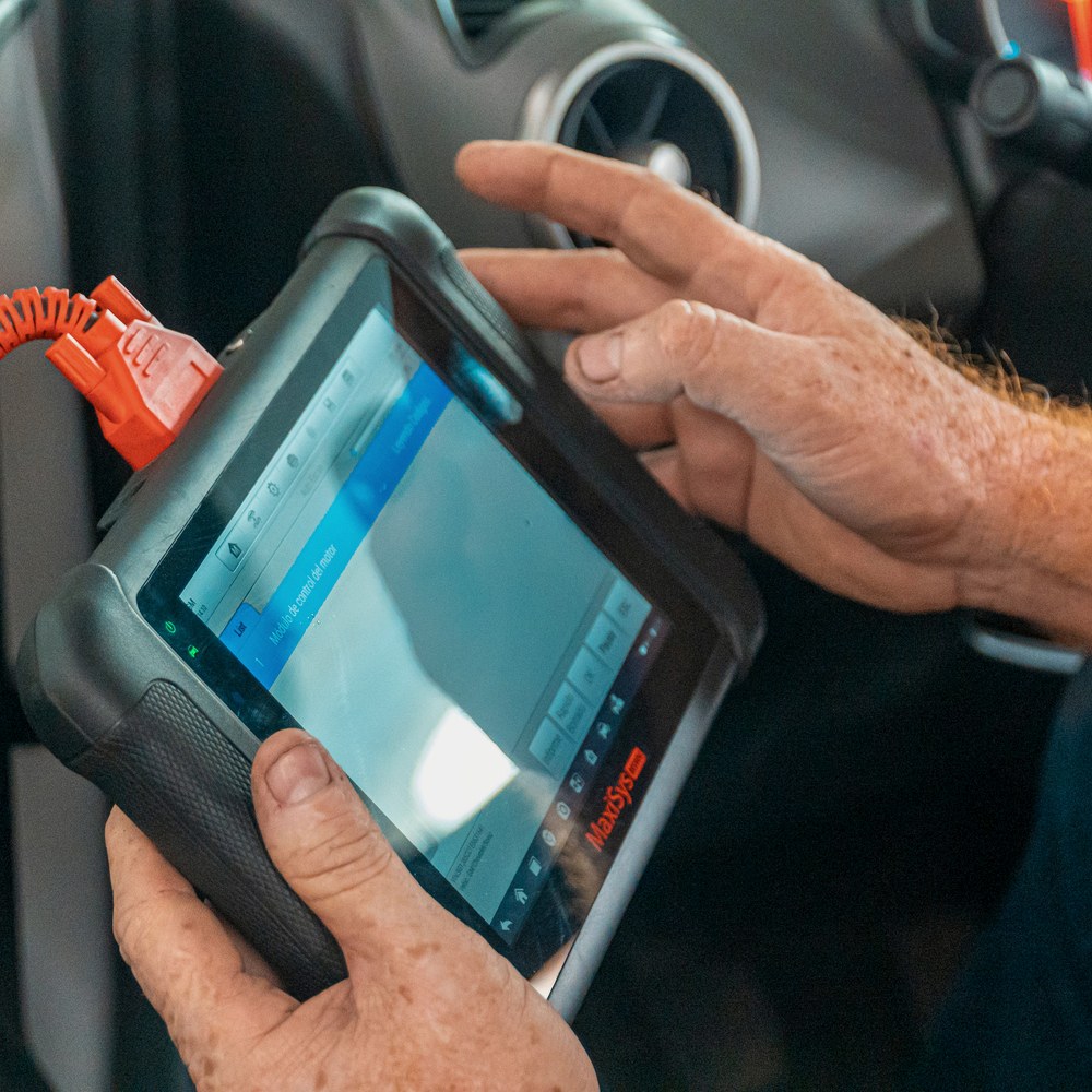 Key programming through the car's OBD port with a diagnostic tablet